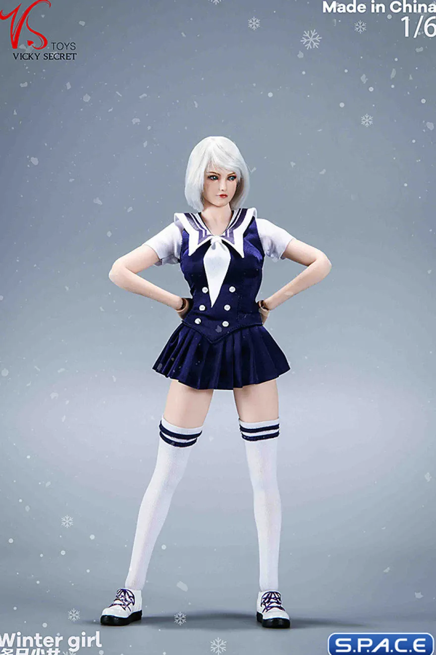 1/6 Scale Winter School Girl Character Set with white Coat