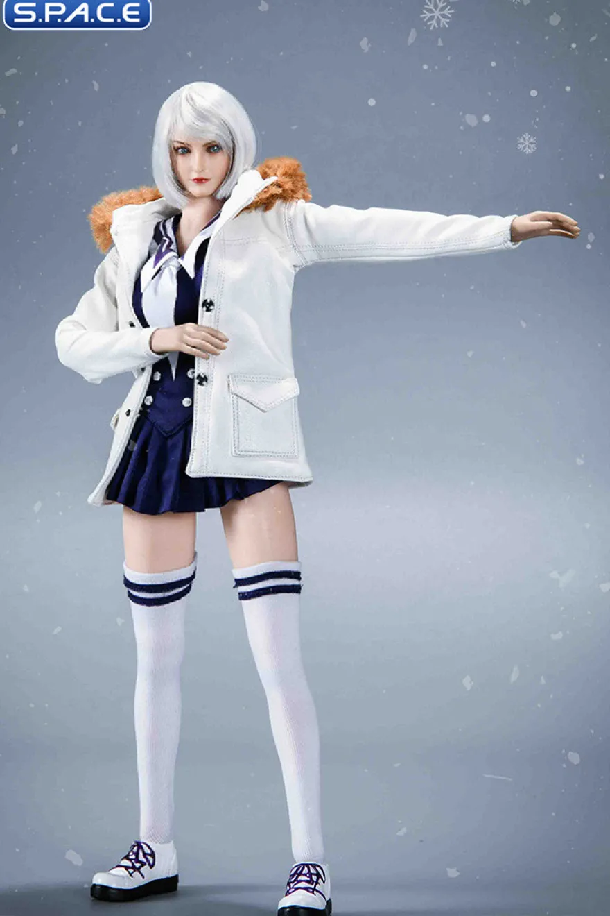 1/6 Scale Winter School Girl Character Set with white Coat