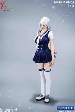 1/6 Scale Winter School Girl Character Set with white Coat