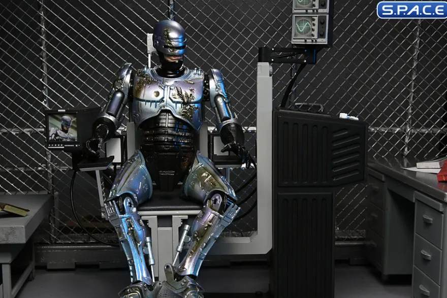 Ultimate Battle-Damaged RoboCop with Chair