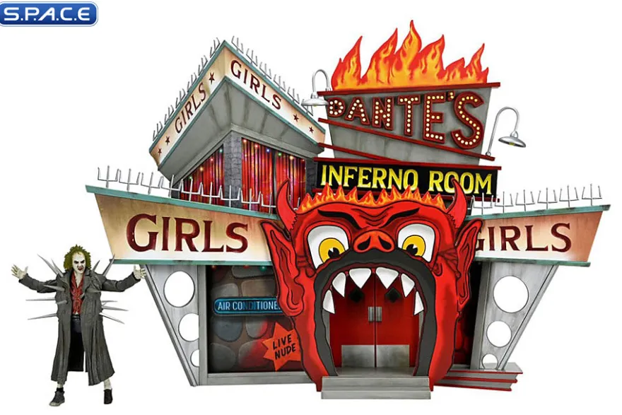 Ultimate Beetlejuice in Trench Coat with Spikes & Dante's Inferno Room Deluxe Set